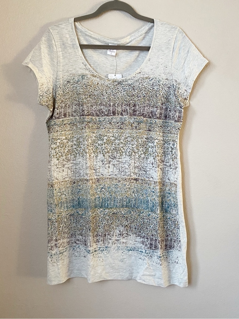 Peruvian Connection Size Large Tunic Top Short Dress Cotton Short Sleeve NEW